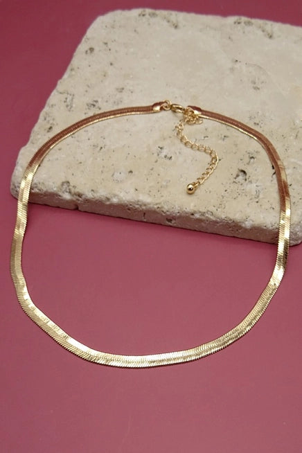 Herringbone Necklace in Gold and Silver
