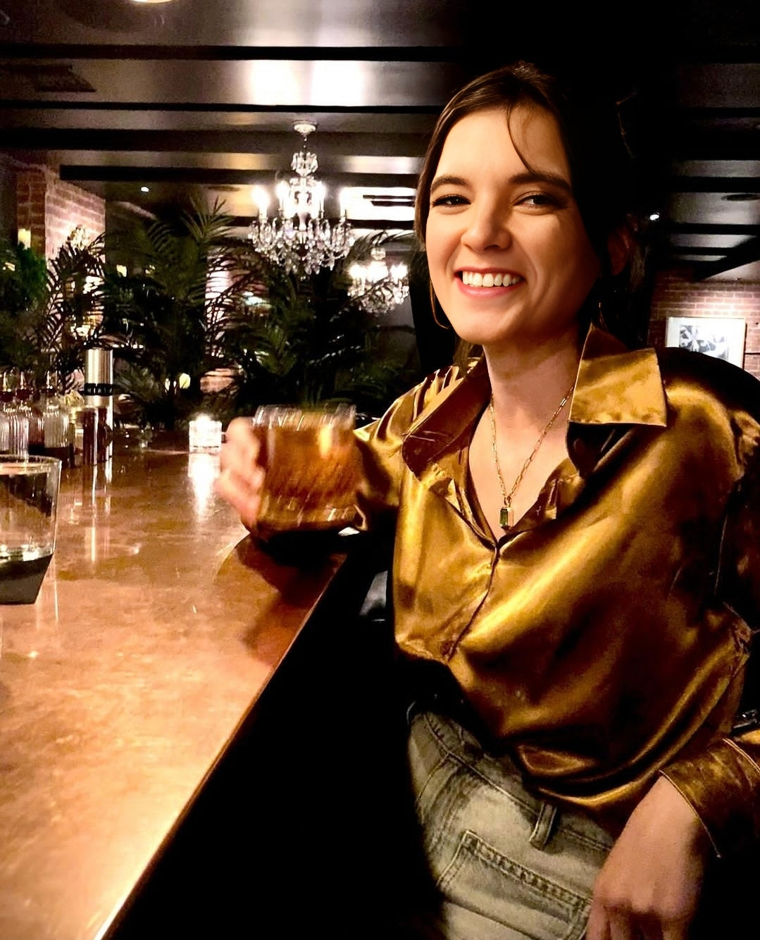 90's Favorite Satin Button Down Blouse