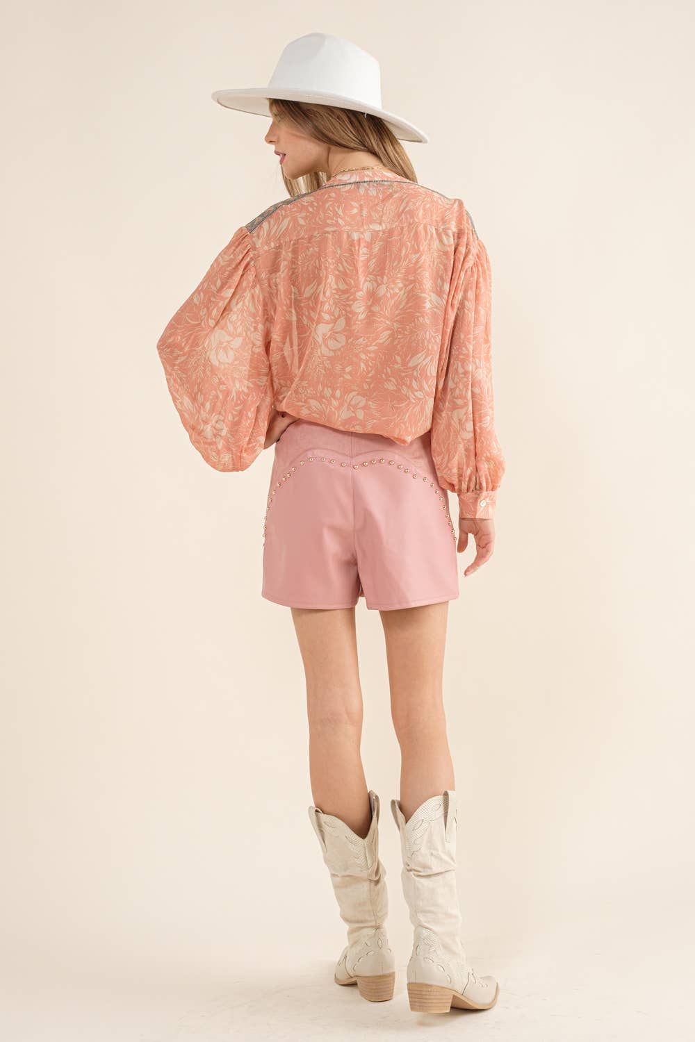 Chiffon Floral Embroidered Shoulder Blouse