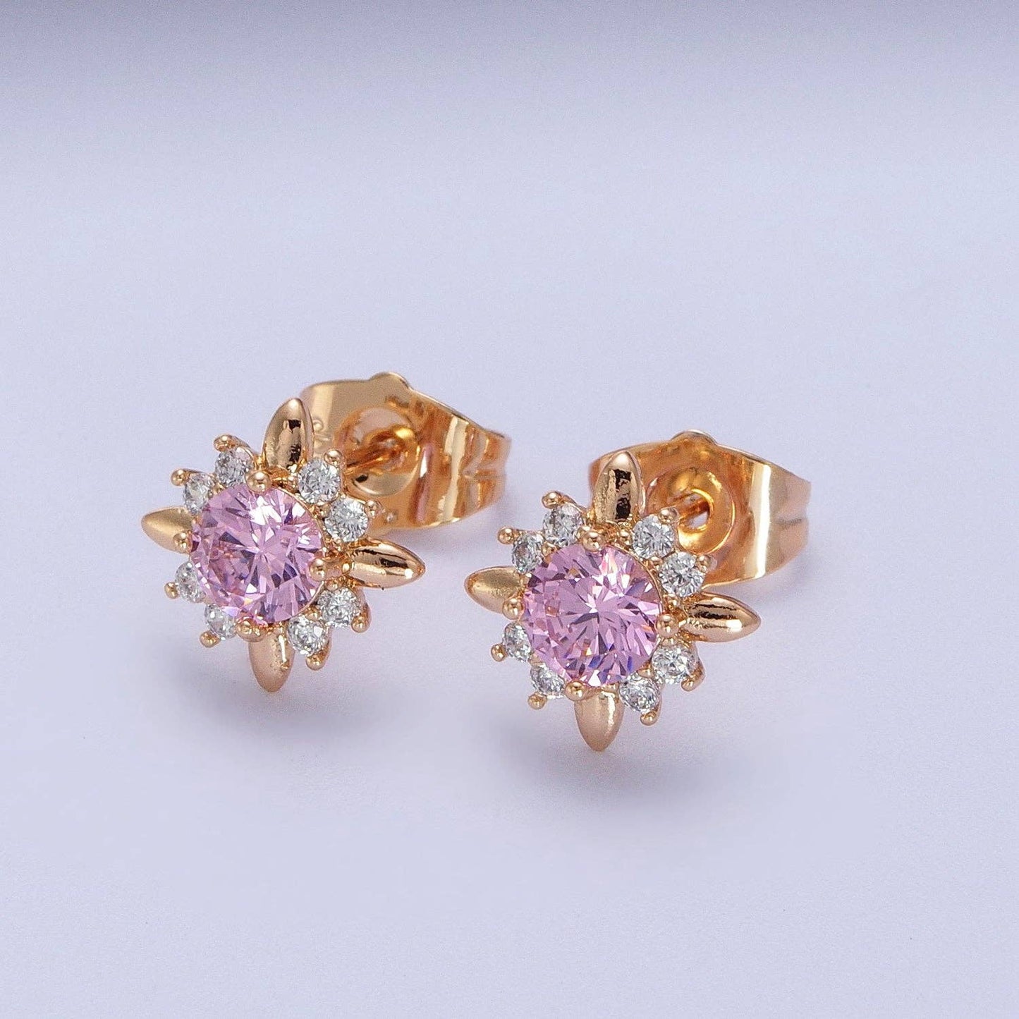 Celestial Sun Pink Stud Earrings