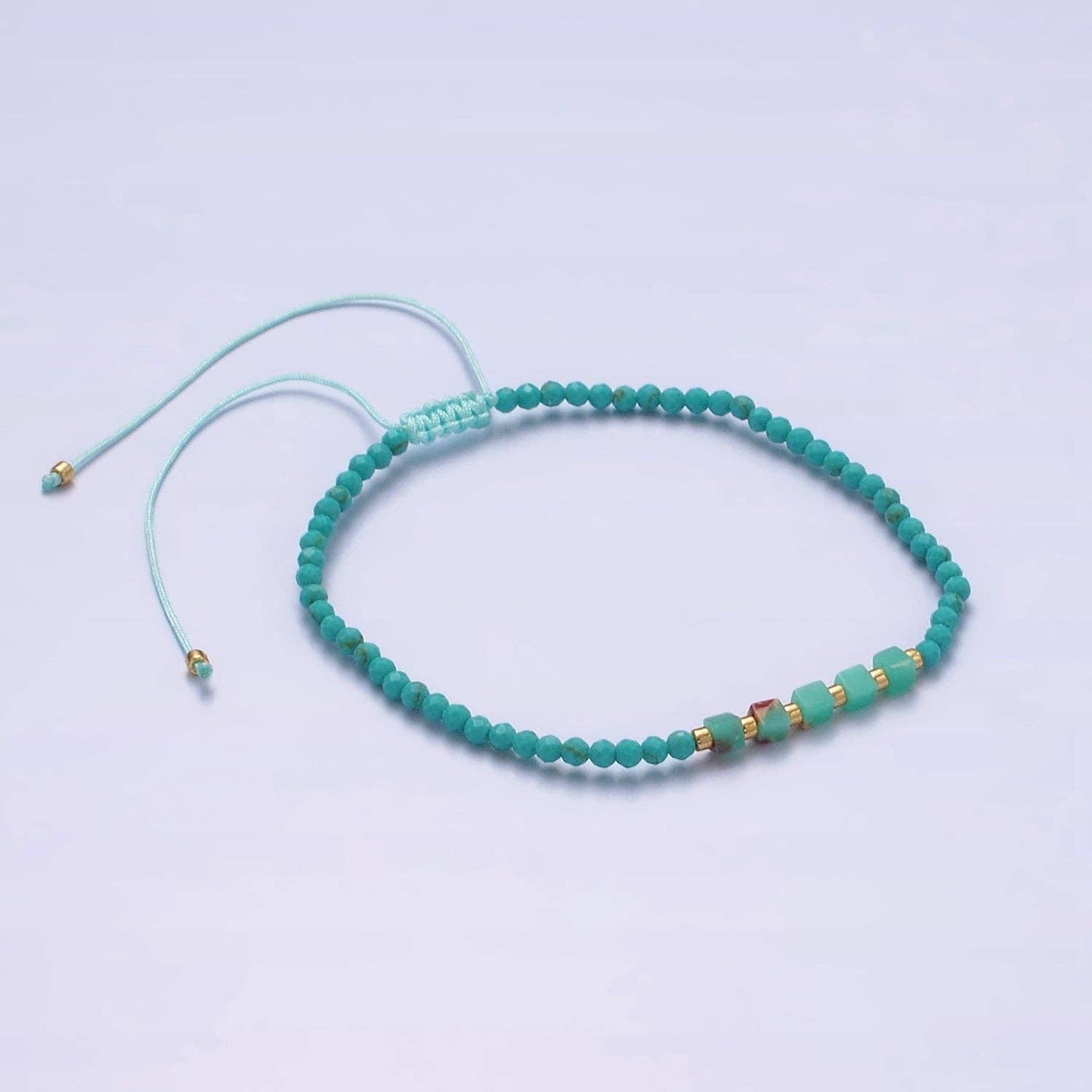 14K Gold Filled Turquoise Adjustable Friendship Bracelet
