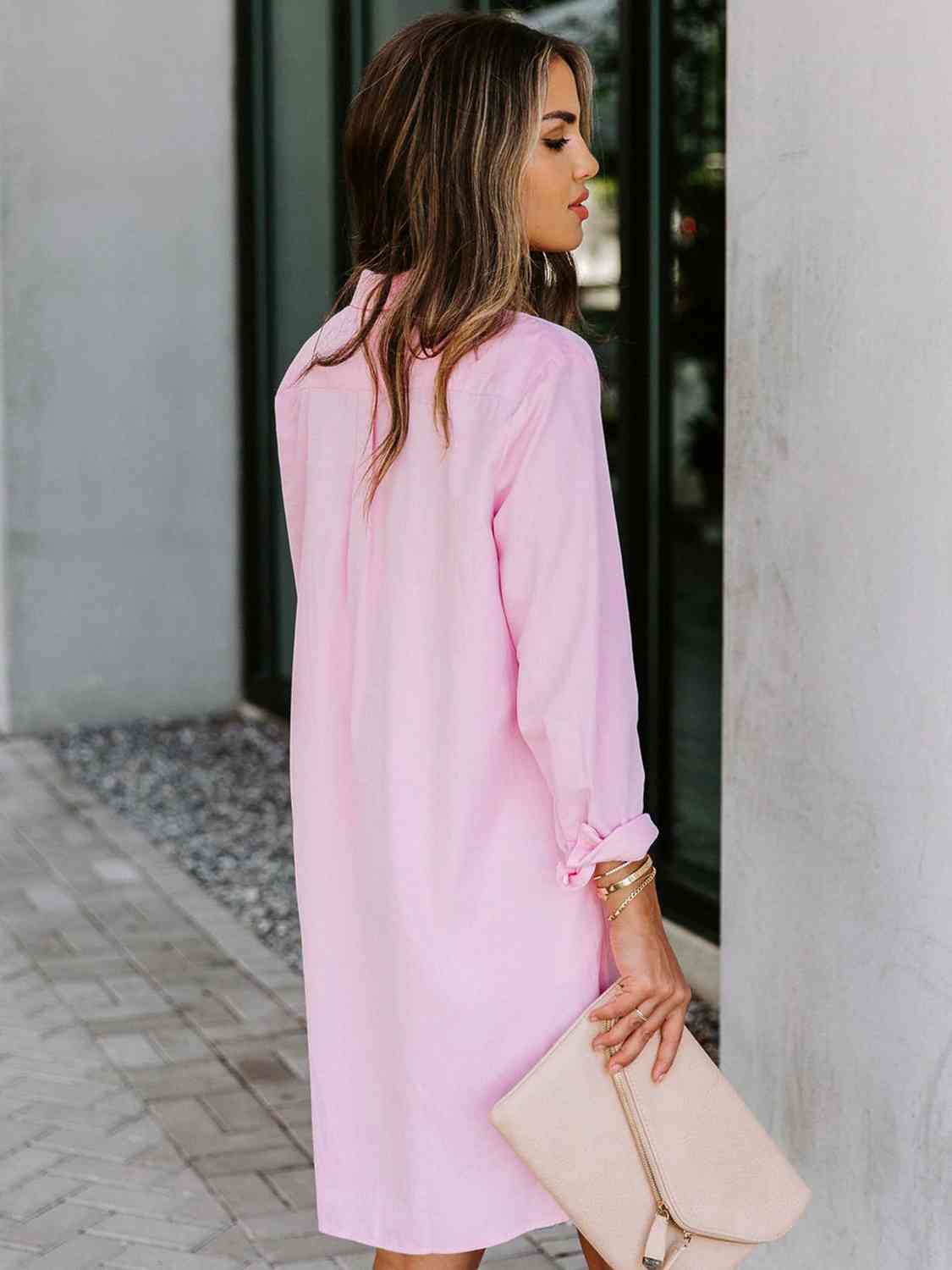 So Classic Long Sleeve Shirt Dress
