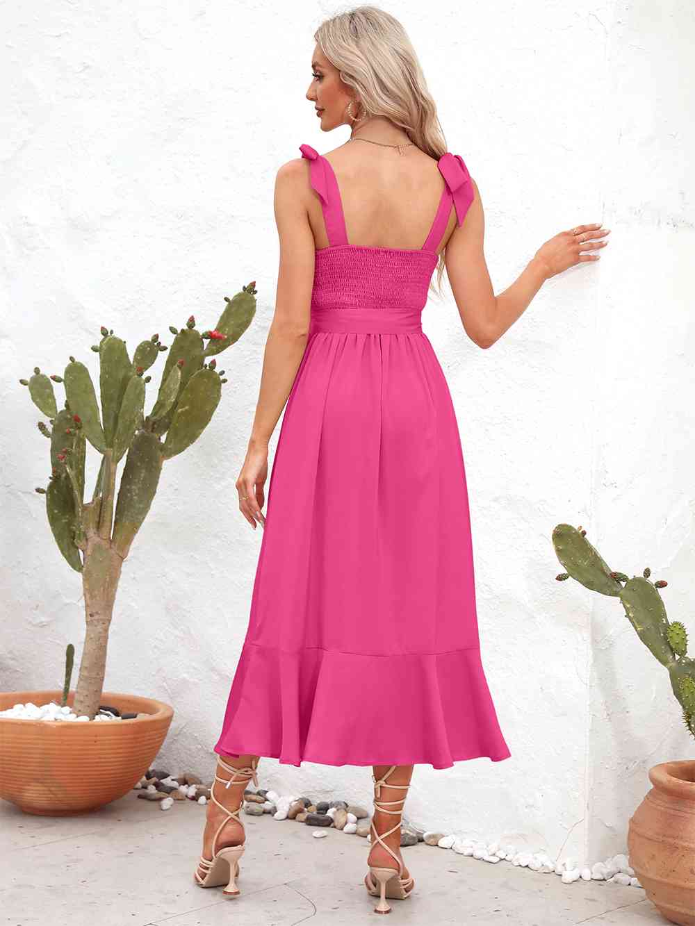 Bordou Tie Strap Midi Dress