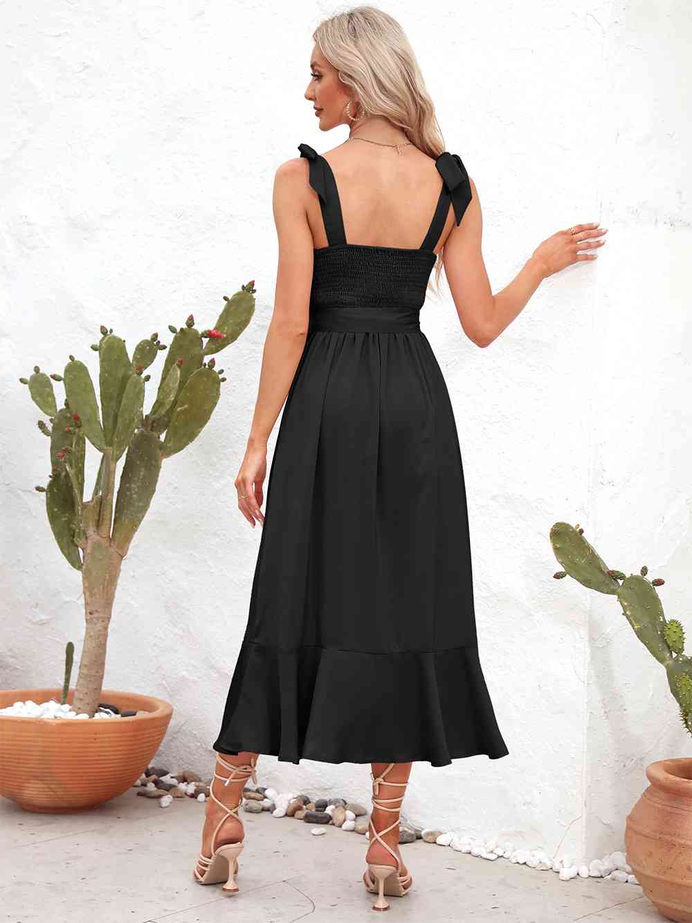 Bordou Tie Strap Midi Dress