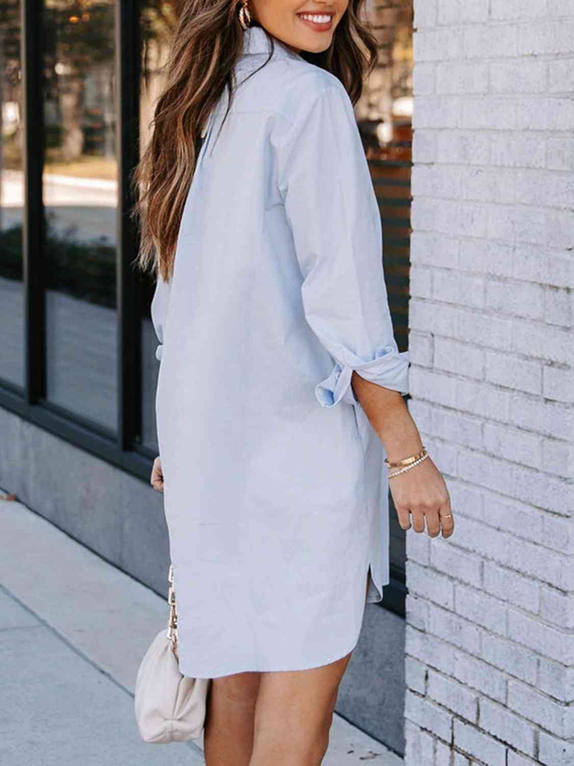 So Classic Long Sleeve Shirt Dress