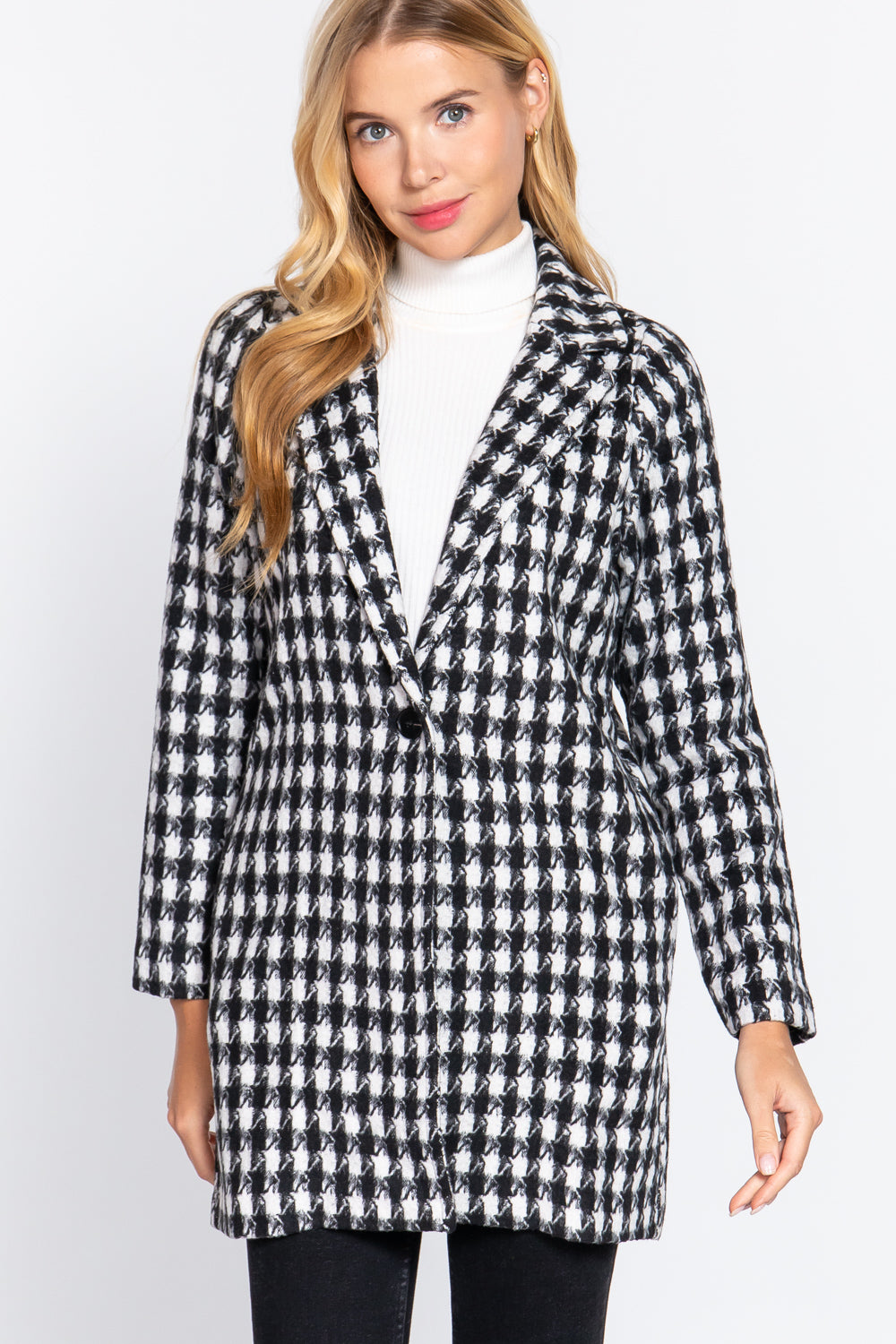 On the Town One Button Jacquard Jacket