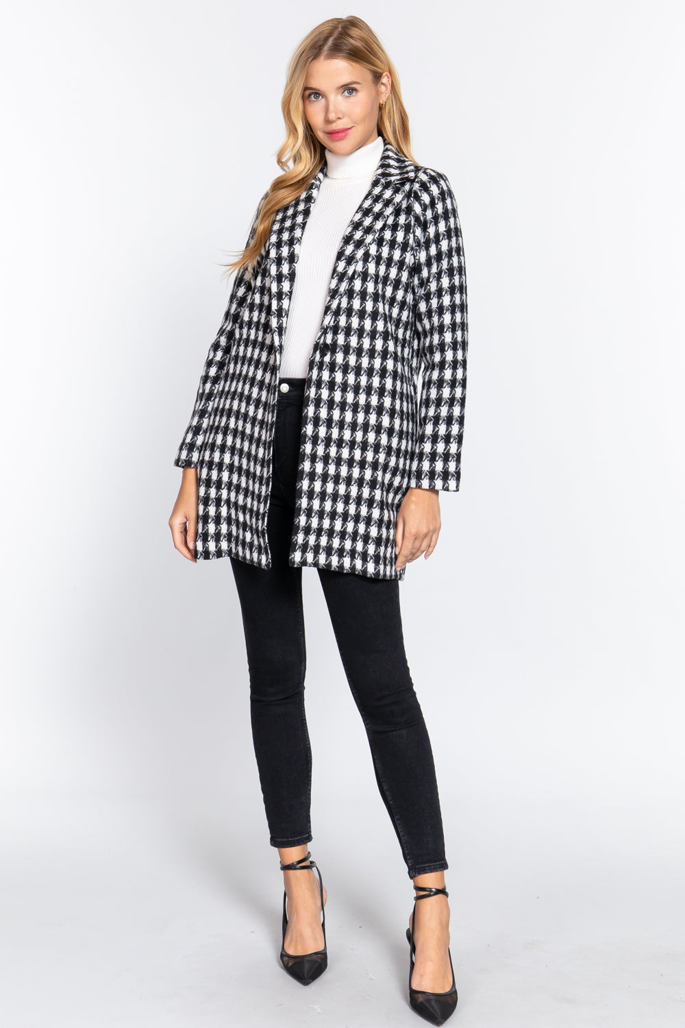 On the Town One Button Jacquard Jacket