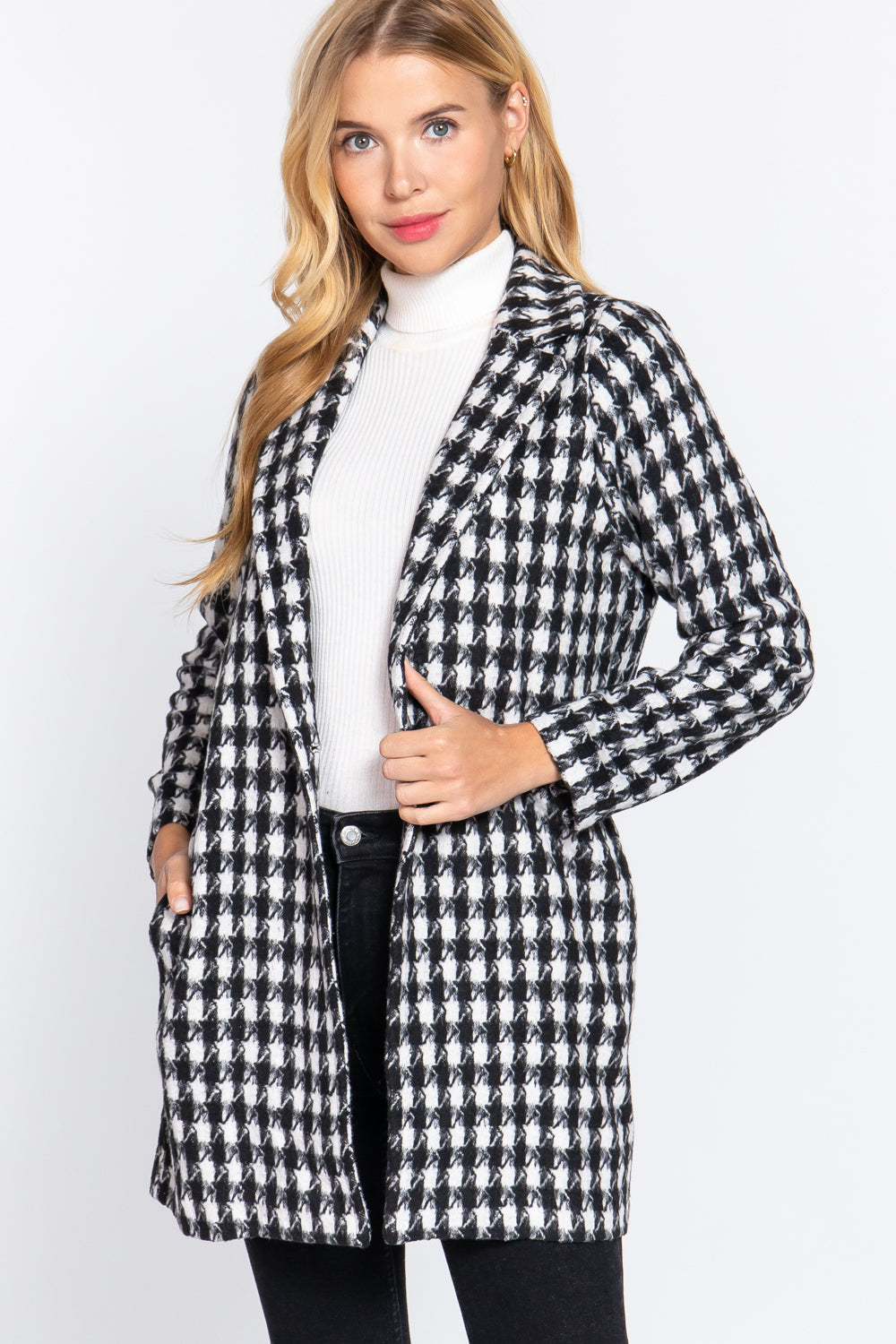 On the Town One Button Jacquard Jacket