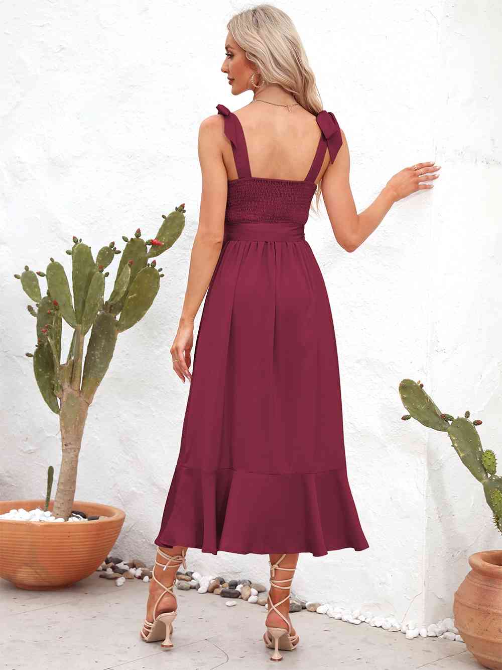 Bordou Tie Strap Midi Dress