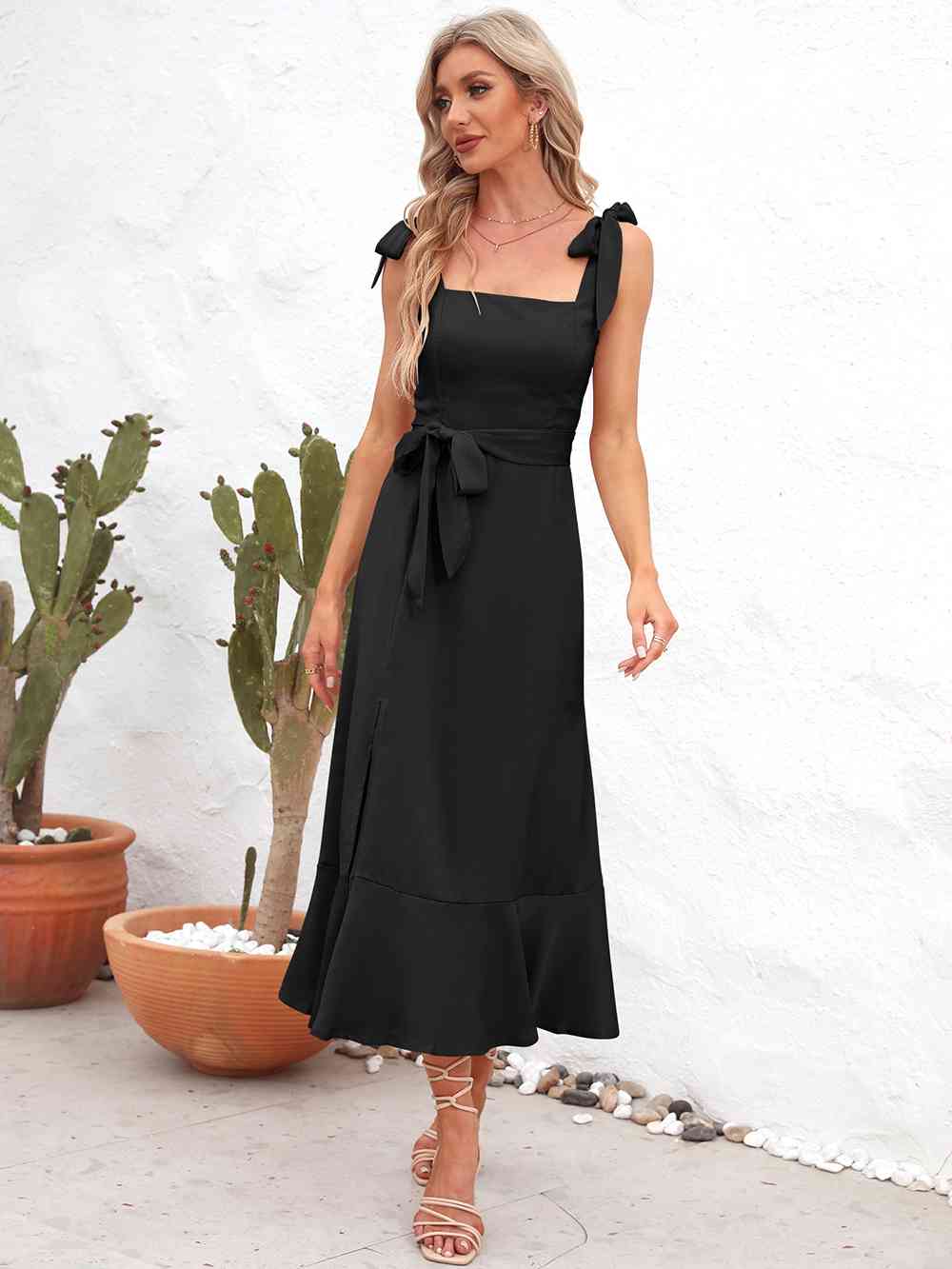 Bordou Tie Strap Midi Dress