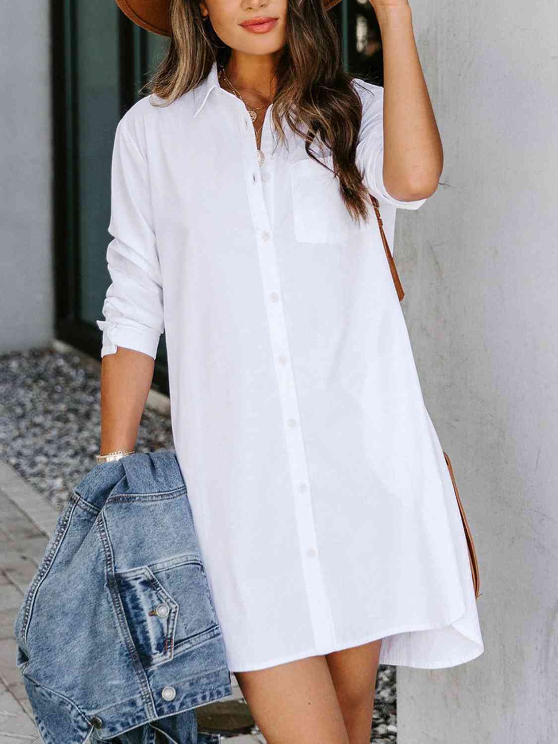 So Classic Long Sleeve Shirt Dress