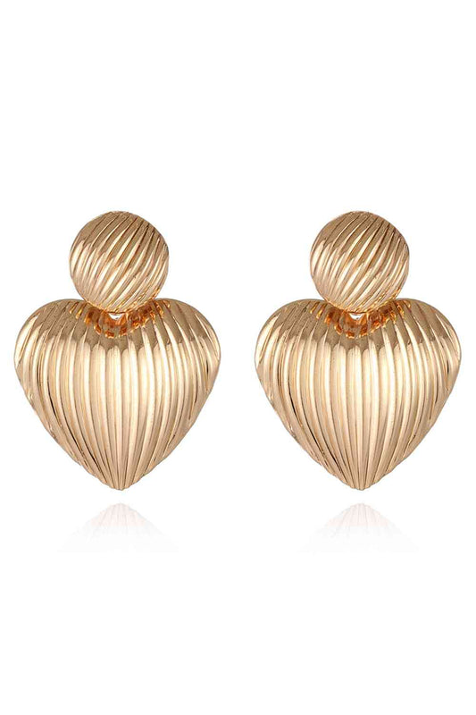 Heart Ribbed Earrings