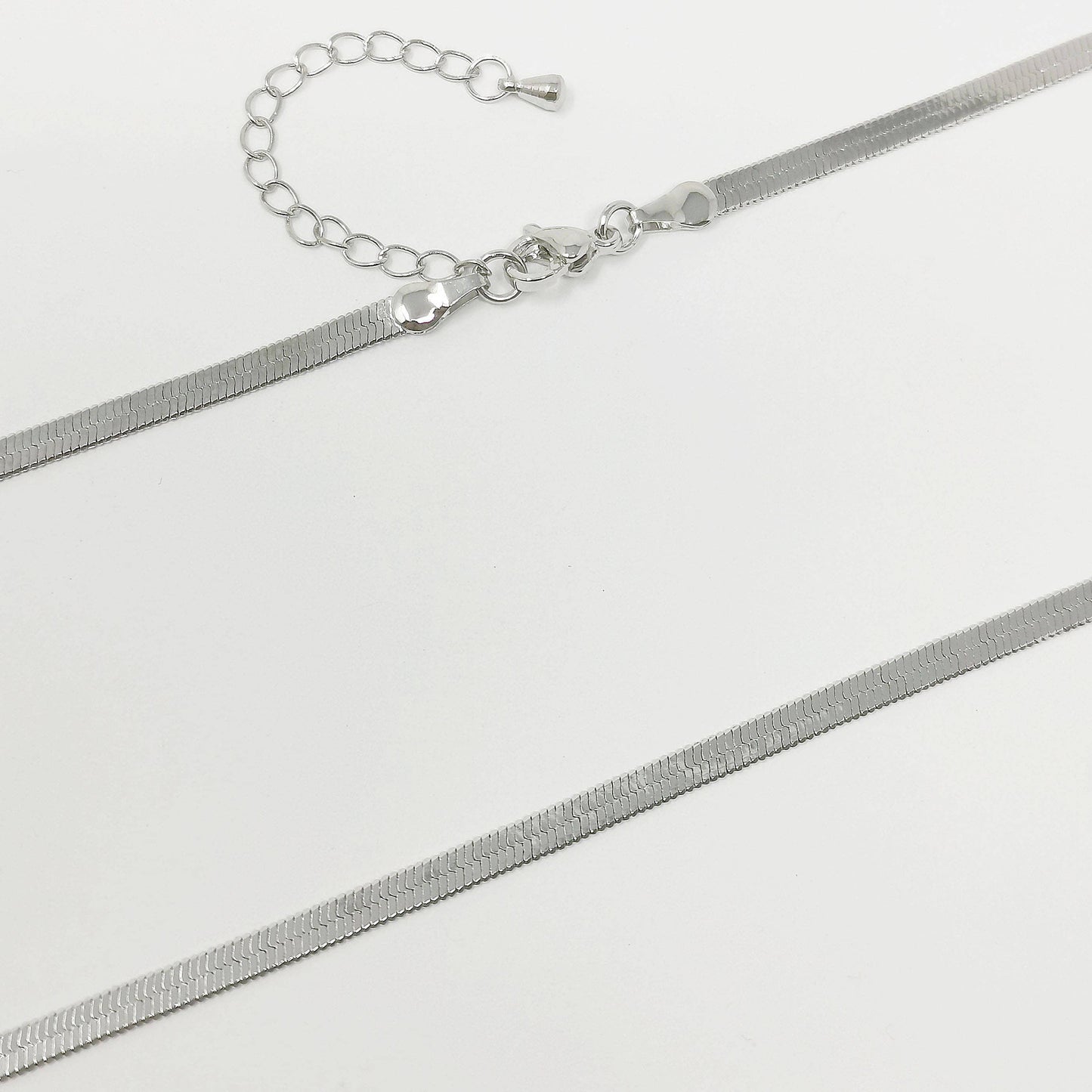 Silver Herringbone Chain With 2" Extender