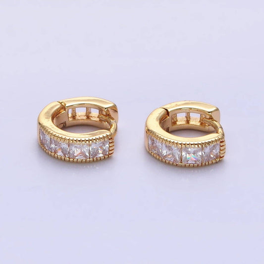 Tiny Huggie Earrings-Clear