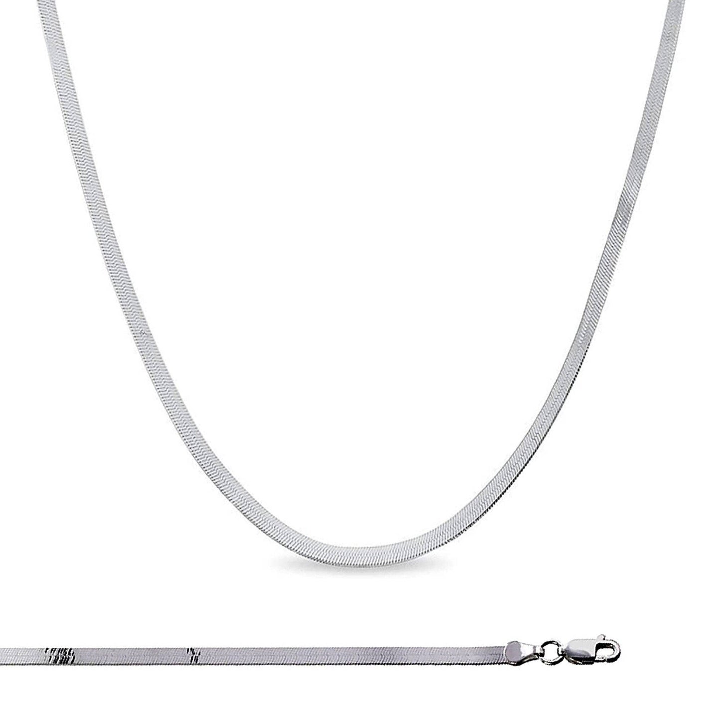 Silver Herringbone Chain With 2" Extender