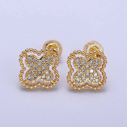 Clover Stud Earrings in Gold