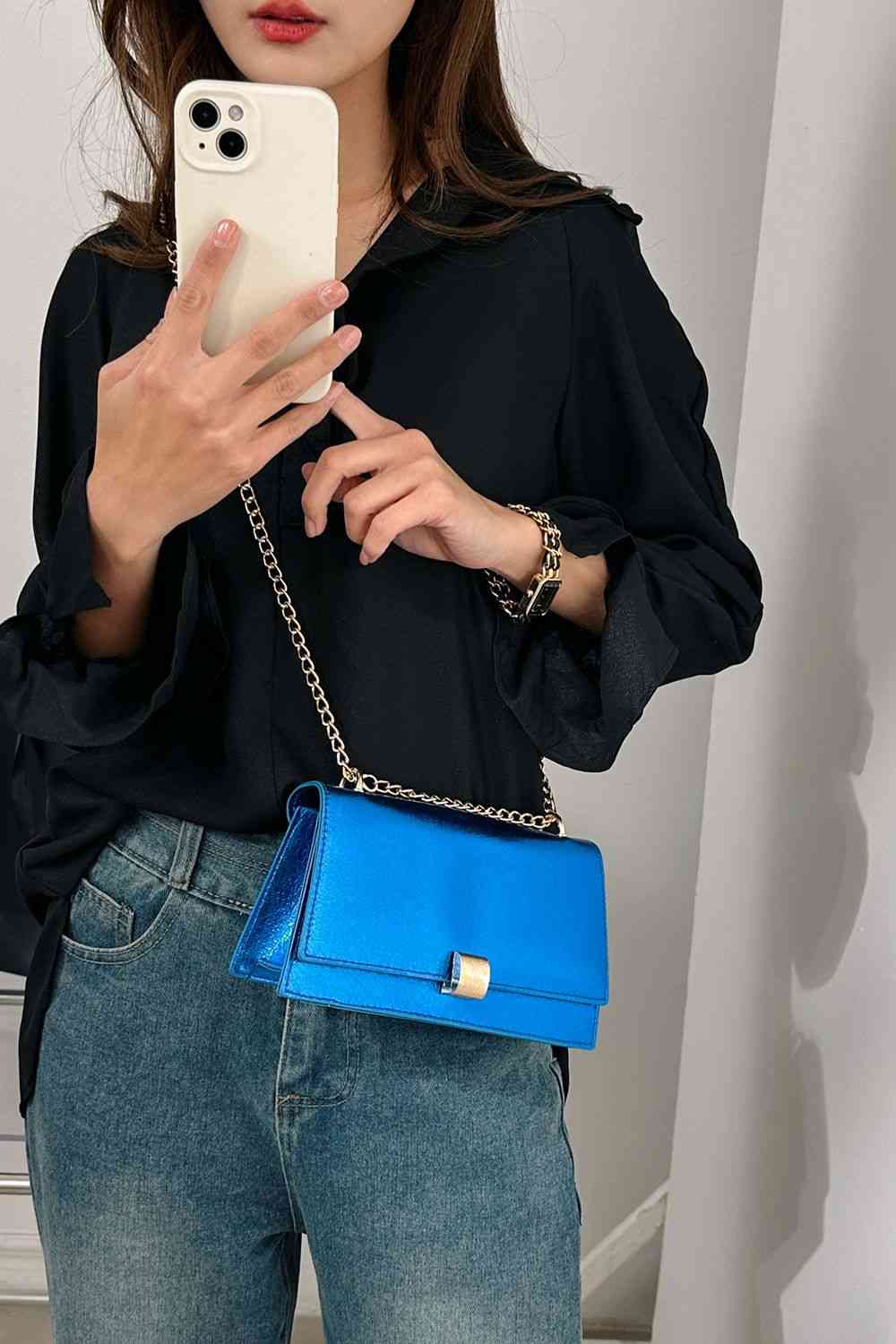 Faux Leather Crossbody Bag